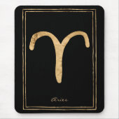 Aries Hammergerüst goldstilisierte Astrologie-Symb Mousepad (Vorne)