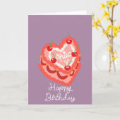 Aries Heart Cake Happy Birthday Karte (Gelbe Blume)