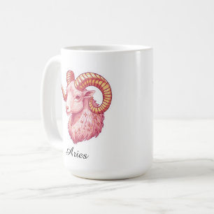Aries Himmels-Zodiak-Aufkleber - Ästhetische rosa  Kaffeetasse