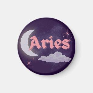 Aries Himmelsästhetisches Moon Cloud Stars Design Magnet