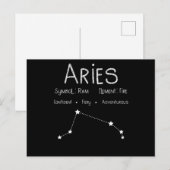 Aries Horoscope Astrologie Star Sign Geburtstagsge Postkarte (Vorne/Hinten)