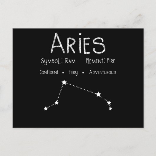 Aries Horoscope Astrologie Star Sign Geburtstagsge Postkarte (Vorderseite)
