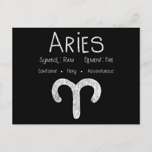 Aries Horoscope Astrologie Star Sign Geburtstagsge Postkarte