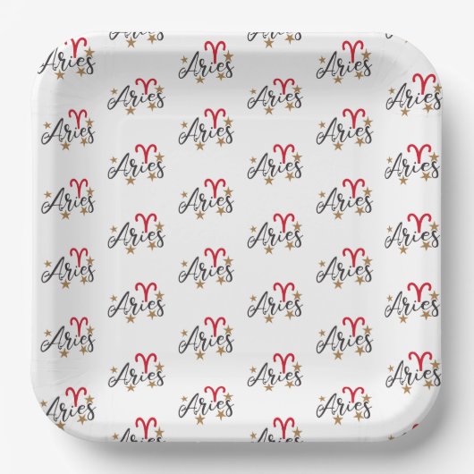Aries Horoscope Birthday Pappteller (Vorderseite)
