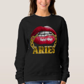 Aries Horoscope Juicy Lips Chain for African Ameri Sweatshirt (Vorderseite)