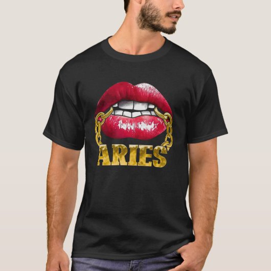Aries Horoscope Juicy Lips Chain for African Ameri T-Shirt (Vorderseite)