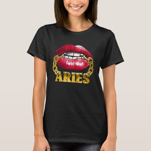 Aries Horoscope Juicy Lips Chain for African Ameri T-Shirt (Vorderseite)