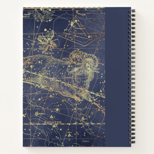 Aries Horoscope Starry Night Sketchbook mit Name Notizblock (Rückseite)