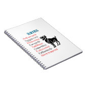 Aries Horoscope Zodiac Sign Notizblock (Rechte Seite)