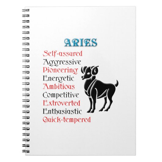 Aries Horoscope Zodiac Sign Notizblock (Vorderseite)