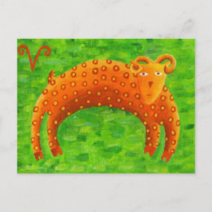 Aries Horoscope Zodiac Star Sign Postkarte