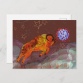 Aries kämpft den Virus frontal an Postkarte (Vorne/Hinten)