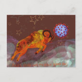 Aries kämpft den Virus frontal an Postkarte (Vorderseite)