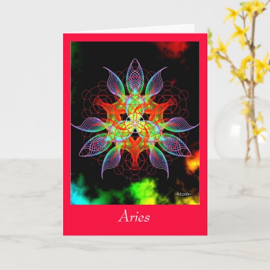 Aries Karte (Gelbe Blume)