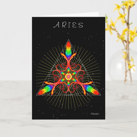 Aries Karte (Gelbe Blume)