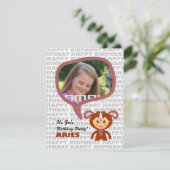 Aries Kinder Party Einladung mit Foto (Stehend Vorderseite)