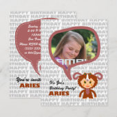 Aries Kinder Party Einladung mit Foto (Vorne/Hinten)