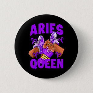 Aries Königin Nägel Sneaker Sternzeichen Geburtsta Button