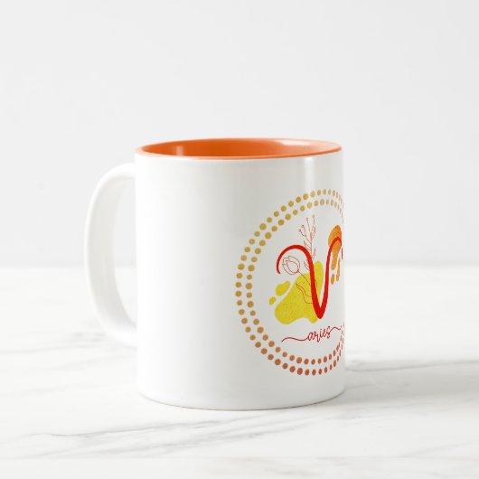 Aries Liebe Kaffee Cup Tasse (Vorderseite Links)