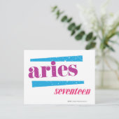 Aries Lila Postkarte (Stehend Vorderseite)