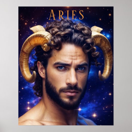 Aries Male Astrologisches Poster (Vorne)