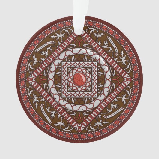 Aries Mandala Acrylic Ornament (Vorderseite)