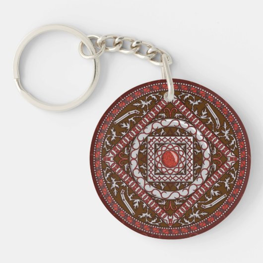 Aries Mandala Acrylic Schlüsselanhänger (Vorderseite)