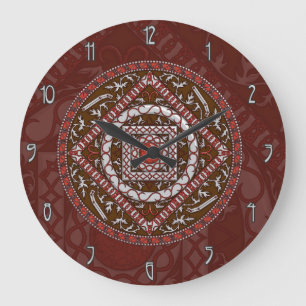 Aries Mandala Clock Große Wanduhr