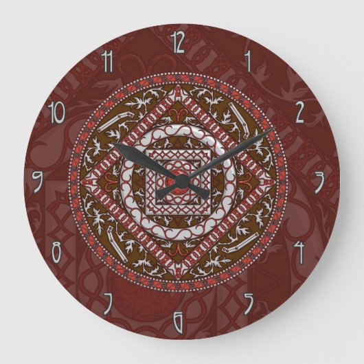 Aries Mandala Clock Große Wanduhr (Vorderseite)