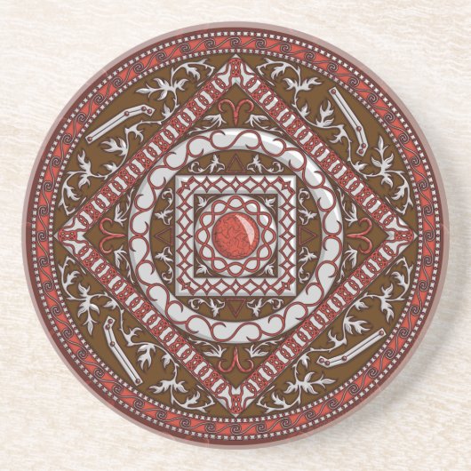 Aries Mandala Coaster Untersetzer (Vorne)