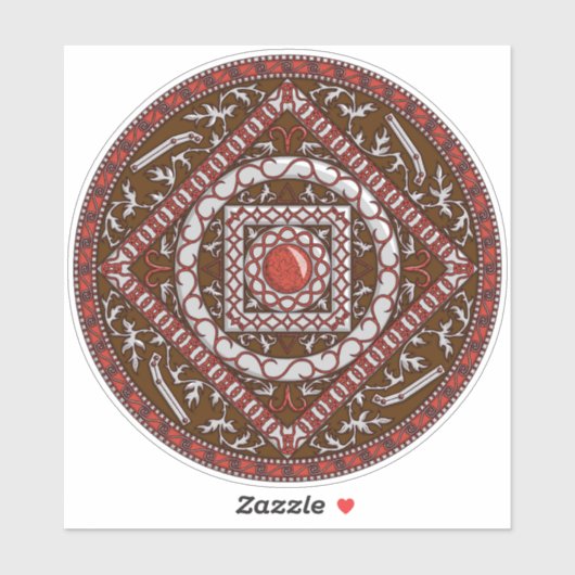 Aries Mandala Contour Sticker (Blatt)