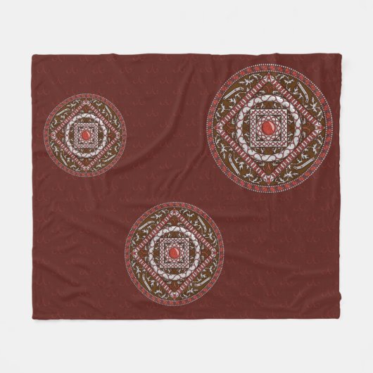 Aries Mandala Fleece Blanket (Vorderseite (Horizontal))