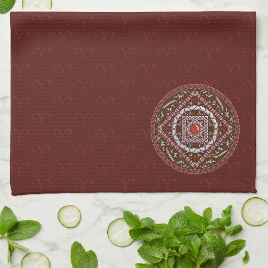 Aries Mandala Handtuch (Gefaltet)