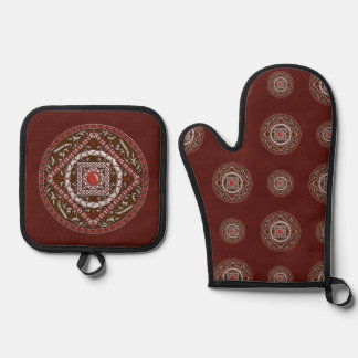 Aries Mandala Ofenhandschuh & Topflappen-Set