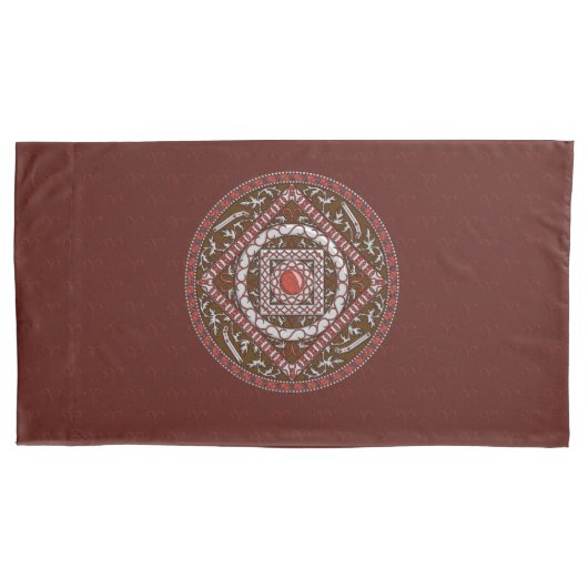 Aries Mandala Pillowcase Kissenbezug (Vorderseite)