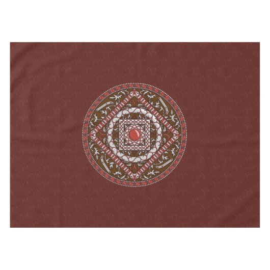 Aries Mandala Tablecloth Tischdecke (Vorderseite (Horizontal))