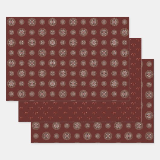 Aries Mandala Wrapping Paper Set Geschenkpapier Set (Set)