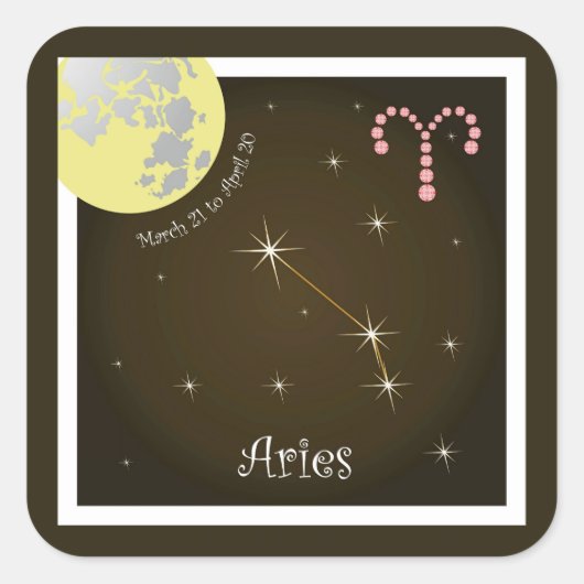 Aries March 21 to April 20 Aufkleber (Vorderseite)