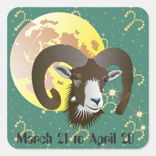 Aries March 21 to April 20  Sticker (Vorderseite)