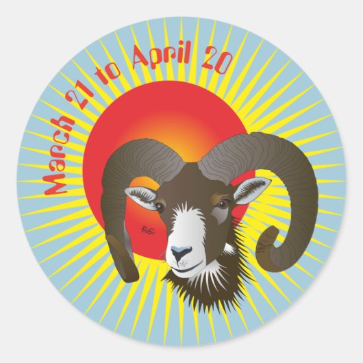 Aries March 21 to April 20 Sticker (Vorderseite)