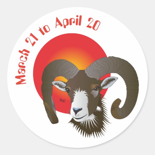 Aries March 21 to April 20 Sticker (Vorderseite)