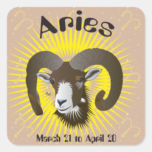 Aries March 21 to April 20 Sticker (Vorderseite)