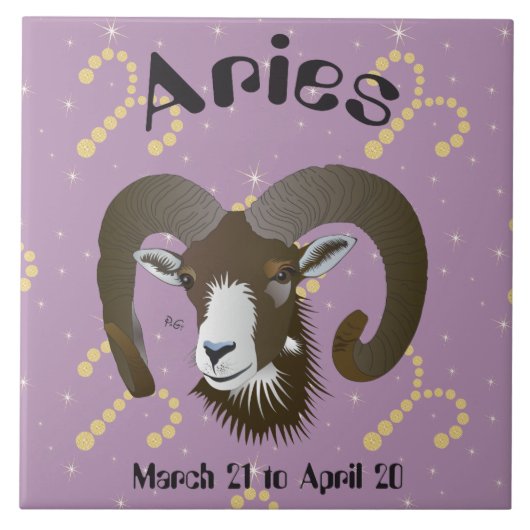 Aries March 21 to April 20 Tile Fliese (Vorderseite)
