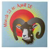 Aries March 21 to April 20 Tile Fliese (Vorderseite)