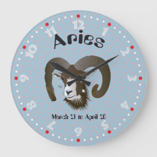 Aries March 21 to April 20 Wall Clocks Große Wanduhr