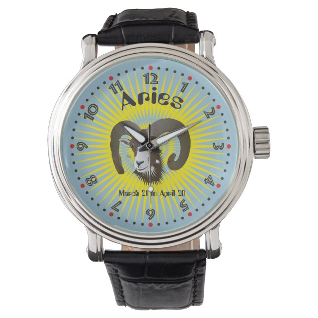 Aries March 21 to April 20 Watch Armbanduhr (Vorderseite)