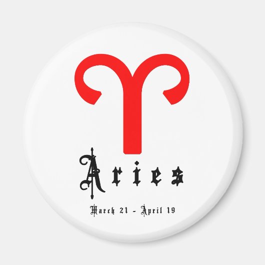Aries, März 21 - April 19 Magnet (Vorne)