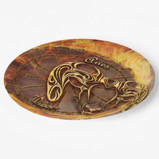 Aries März 21. bis 20. April Horoskop Pappteller (Schrägansicht)