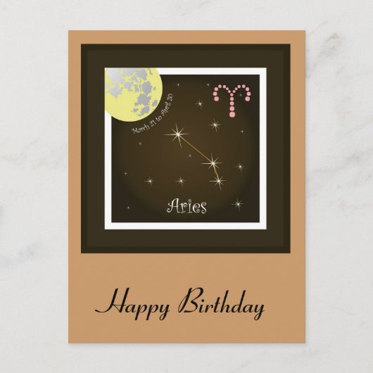 Aries März 21 bis 20 April Postkarte (Vorderseite)