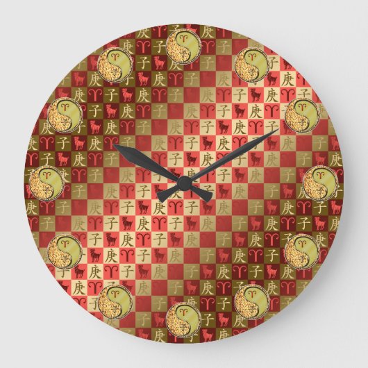 Aries & Metal Rat Große Wanduhr (Vorderseite)